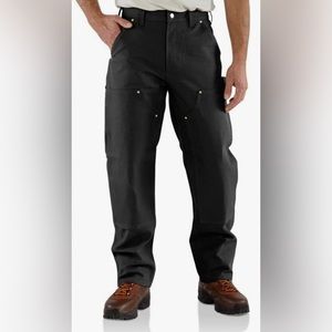 Carhartt Men's Loose Fit Firm Duck Double-Front Utility Work Pant BLACK